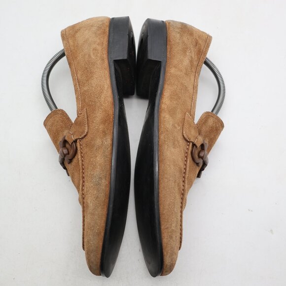 Salvatore Ferragamo Flori 2 Men's 9 EE Beige Suede Loafer Slip On Dress Shoes - Picture 8 of 12